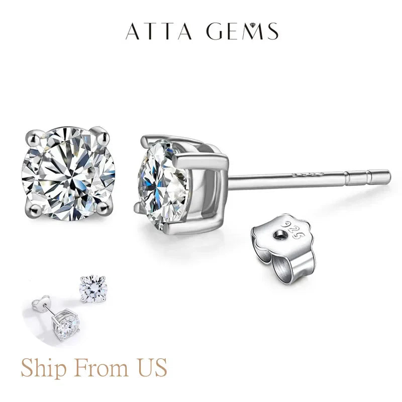 Sparkling Moissanite Stud Earrings