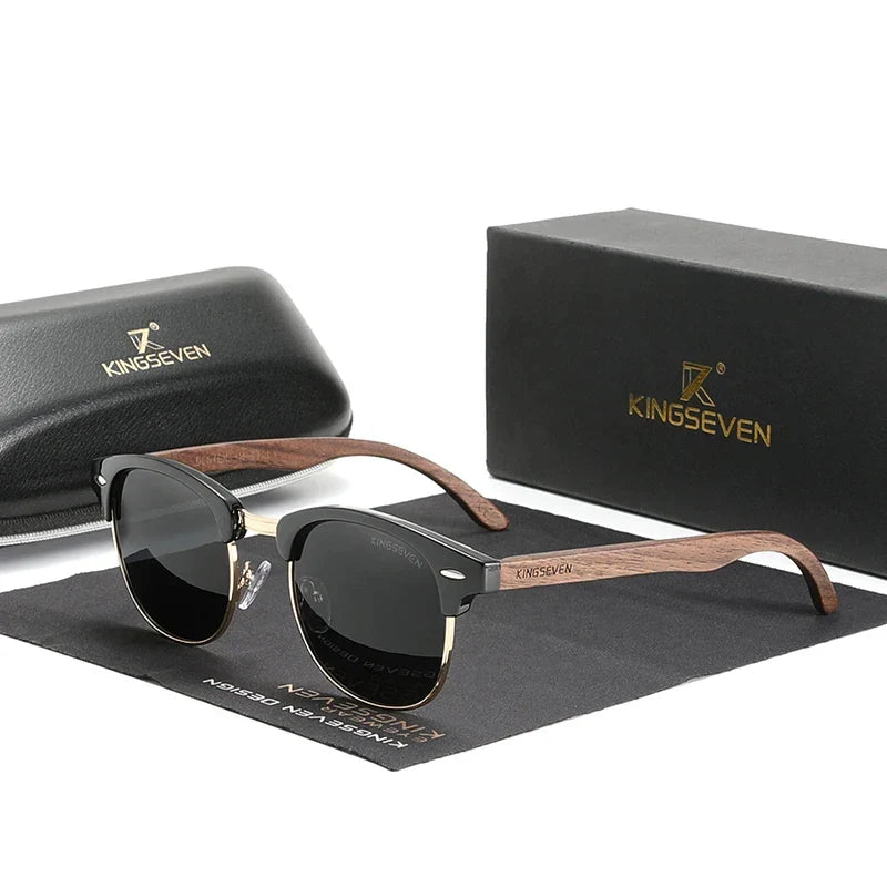 Stylish Walnut Wood Sunglasses