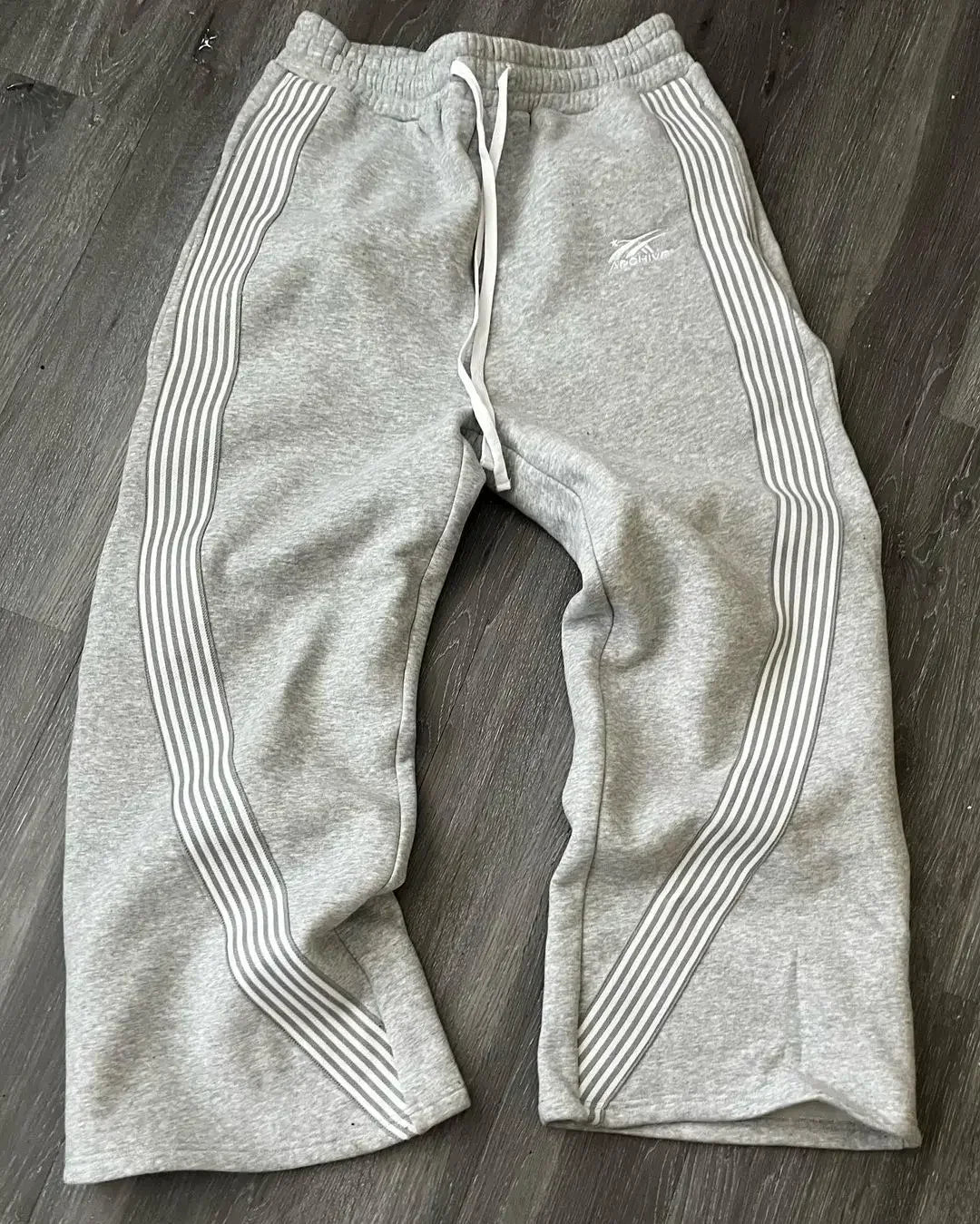 Embroidered Gray Jogger Pants